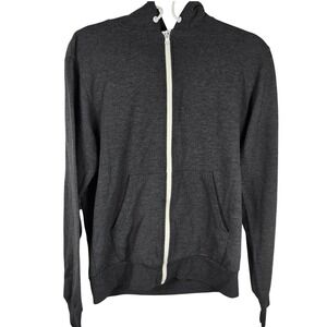 Chor Hot Topic Hoodie Men Medium Charcoal Gray Full Zip Fleece Jacket Sweatshirt
